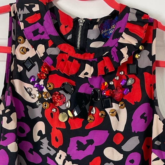 New Twelve by Twelve Women's Red & Black Back Zip Tops S - Picture 7 of 9